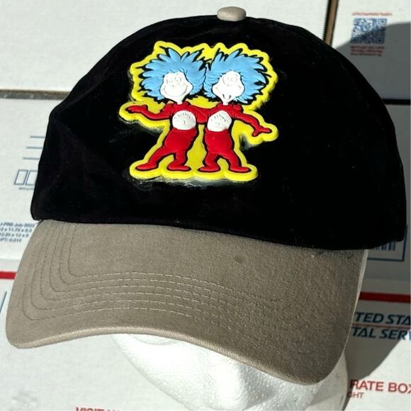 Black Thing 1 & Thing 2 Men's Hat - Picture 1 of 5